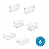 6 Clear Storage Bins With Handles