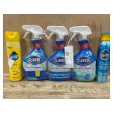 Cleaning Supplies Lot with Clorox and Pledge