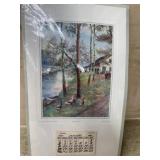 1927 calander with Along the Canal print