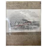 News print of Boats in Sandusky Ohio