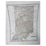 Vintage map of Indiana  late 19th. century