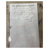 1804 Adams Express cash ship receipt
