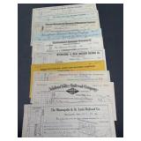 10- early 1900,s Railroad companies bill heads