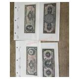 4- Bancode Mexico bank notes  1, 5, 10 and 20