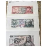 3- El Banco De Mexico bank notes  5, 10, and 20