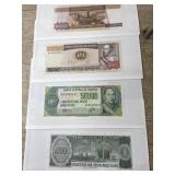 4- 5000 cinco mil peso bank notes for Bolivia
