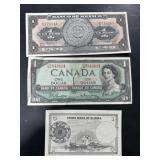 1954 Canadian dollar,  1958 Burma and 1965