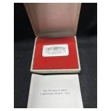 OZ SILVER 1975 FRANKLIN MINT CHRISTMAS THE OPEN