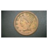 1855 BRAIDED HAIR LARGE CENT PIECE