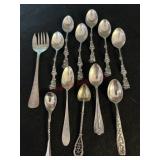 12 STEERLING SILVER SPOONS