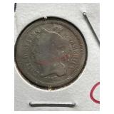 1866 NICKEL THREE CENT PIECE