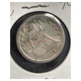 1878-CC SEATED LIBERTY QUARTER, CARSON CITY