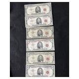 6- 1963 $5.00 BILLS