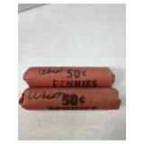 2 rolls of wheat Pennies