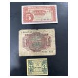Czechoslovakia, Morocco and Spanish bank notes