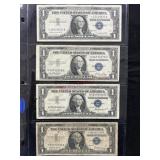 1- 1935 E, 1- 1957 A, 2- 1957 $1.00 BILLS