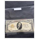 1928 $10.00 GOLD CERTIFICATE