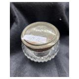 STEERLING SILVER DRESSAR JAR, TOP IS STEERLING