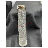 STEERLING SILVER DRESSAR JAR, TOP IS STEERLING