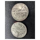 1940 AND 1941 WALKING LIBERTY HALF DOLLAR