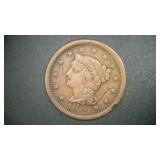 1854 BRAIDED HAIR LARGE CENT PIECE