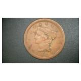 1852 BRAIDED HAIR LARGE CENT PIECE