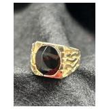 MARKED 14K RING WITH BLACK STONE