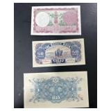 1946 Japanese yen,  1949 Hainan and 1960 Nepal