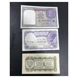 Egypt 5 Piastre,  Indian 1 Ruper and Yugoslavia 1