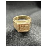 GM STAMPED RING, TESTED 14K GOLD