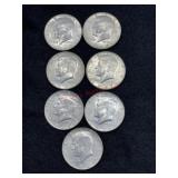 SEVEN 1965-1970 KENNEDY HALF DOLLARS