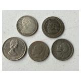 5 RANDOM FOREIGN COINS