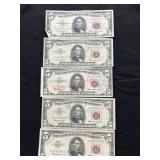 5- 1963 $5.00 BILLS