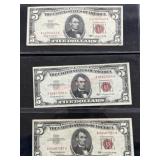 3- 1963 $5.00 BILLS