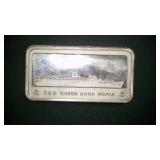 2 OZ SILVER FRANKLIN MINT GREEK LINE SILVER BAR