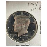 1994-S KENNEDY HALF DOLLAR, LABLED SILVER PROOF