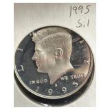 1995-S KENNEDY HALF DOLLAR, LABLED SILVER PROOF