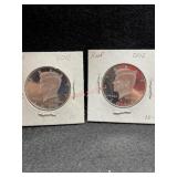 TWO 2012-S KENNEDY HALF DOLLAR, LABLED SILVER