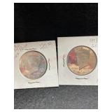 TWO 1993-S KENNEDY HALF DOLLAR, LABLED SILVER