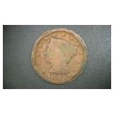1847 BRAIDED HAIR LARGE CENT PIECE