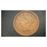 1850 BRAIDED HAIR LARGE CENT PIECE