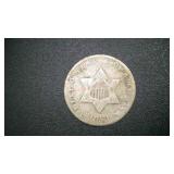 1853 SILVER THREE CENT PIECE