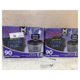 2-90 packs 33 gal trash bags