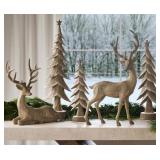 Set of 5 woodland deer and trees
