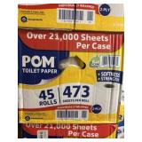 45 rolls Pom toilet paper