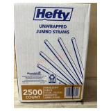 Hefty 2500 unwrapped jumbo straws