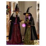 Set of 2 animated crystal ball witches