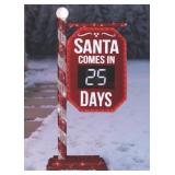 5ï¿½ pre lit Santa count down sign