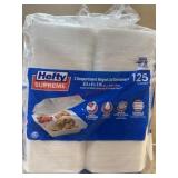 Hefty hinged compartment containers