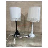 Black and White bed side table lamps
